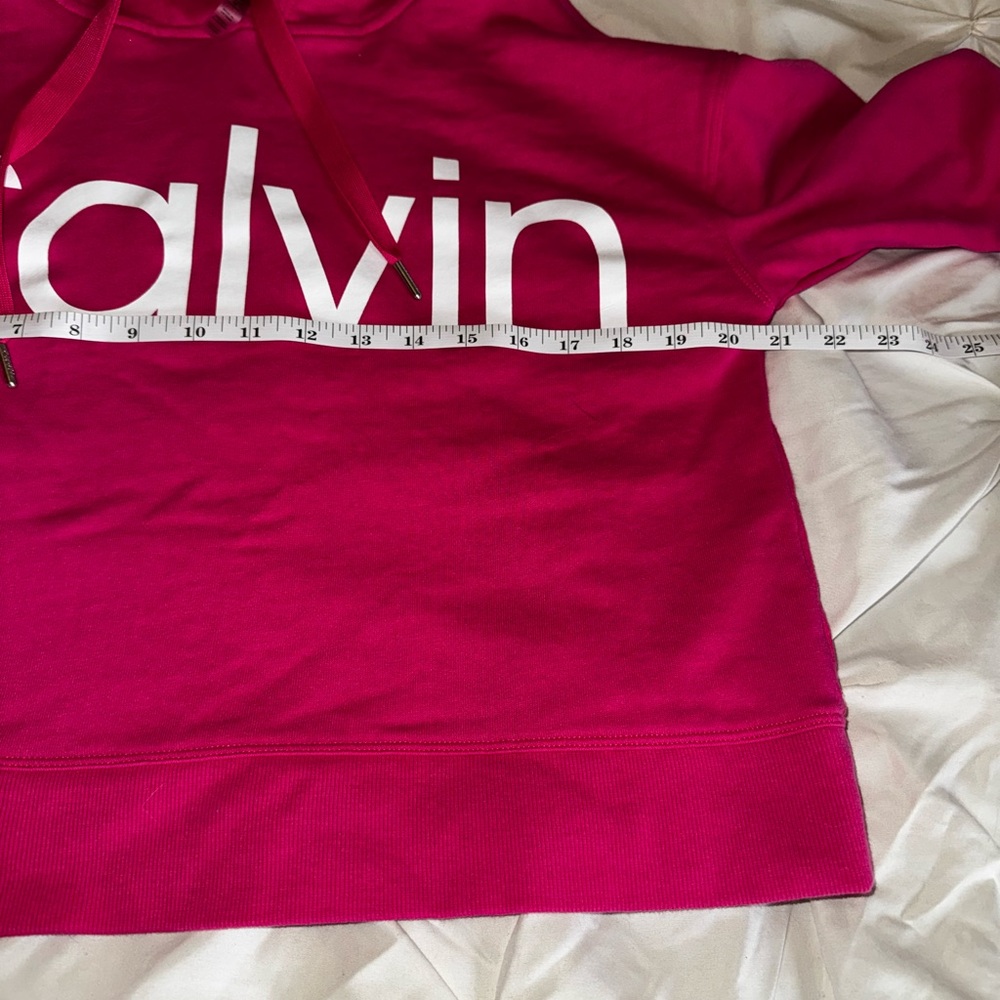 Calvin Klein Performance Pink Cropped Hoodie Sweatshirt Size M - Picture 6 of 7